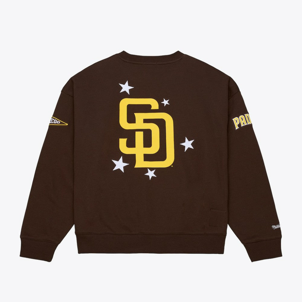 San Diego Padres Mitchell & Ness Women's Pep Rally Sweatshirt On Sale