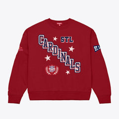 St. Louis Cardinals Mitchell & Ness Women's Pep Rally Sweatshirt Clearance