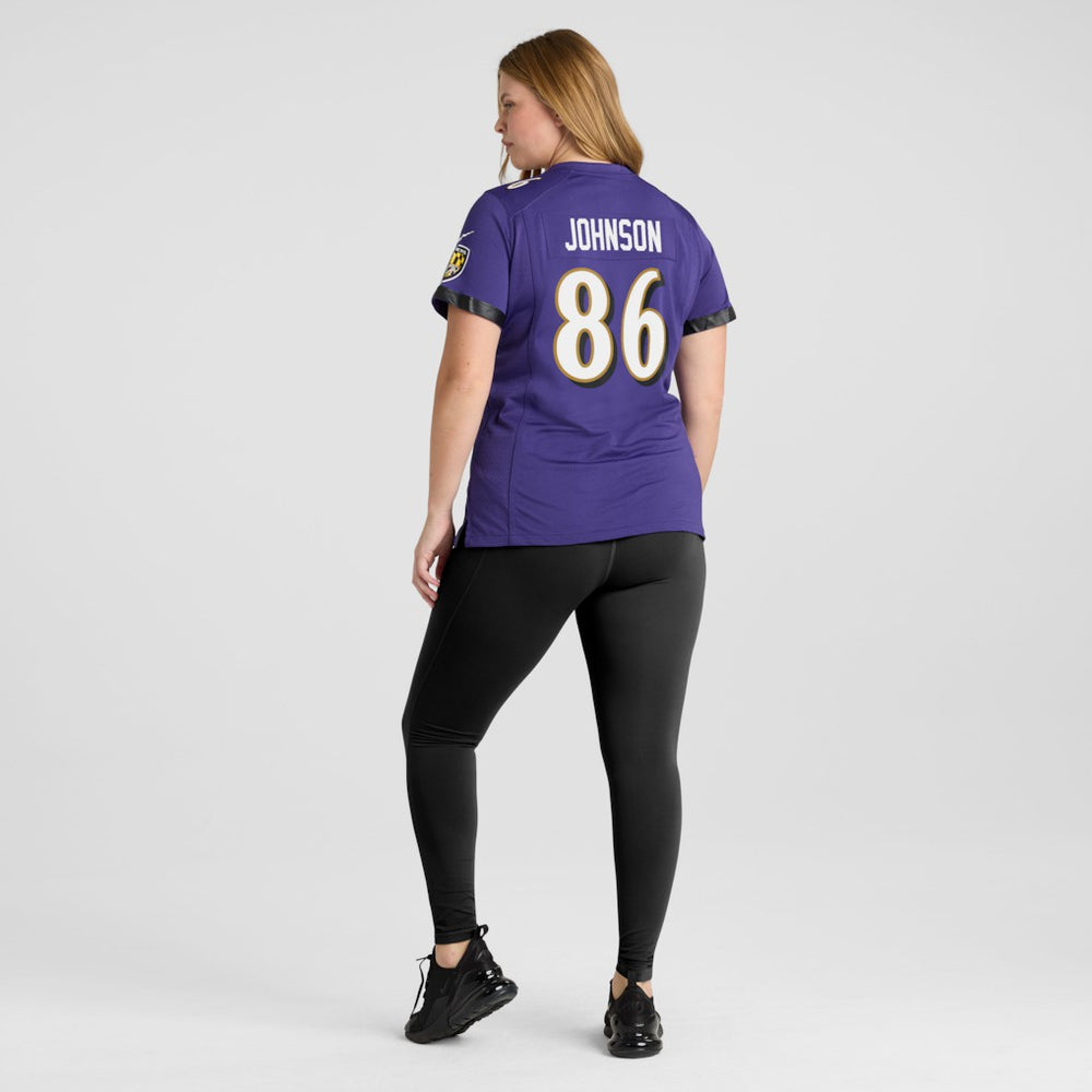 Cornelius Johnson Baltimore Ravens Women's Team Game Jersey Purple - Nike