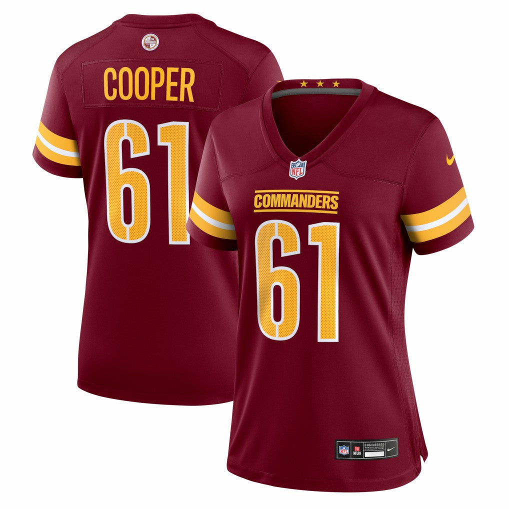 Tyler Cooper Washington Commanders Women's Team Game Jersey Burgundy - Nike