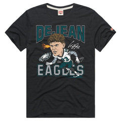 Cooper DeJean Philadelphia Eagles Homage Unisex Caricature Player Graphic Tri-Blend T-Shirt Charcoal - NFL