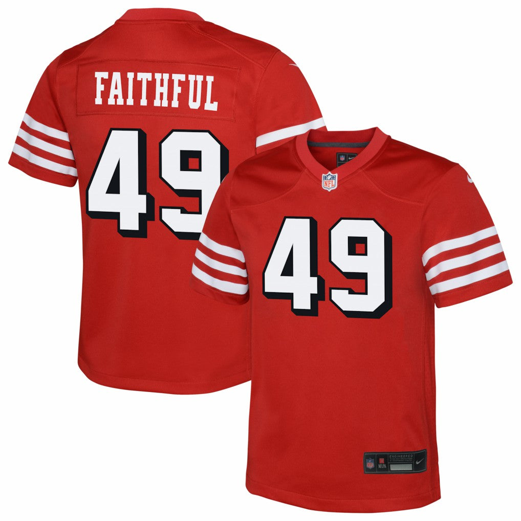 The Faithful San Francisco 49ers Youth Alternate 2 Game Jersey Scarlet - Nike