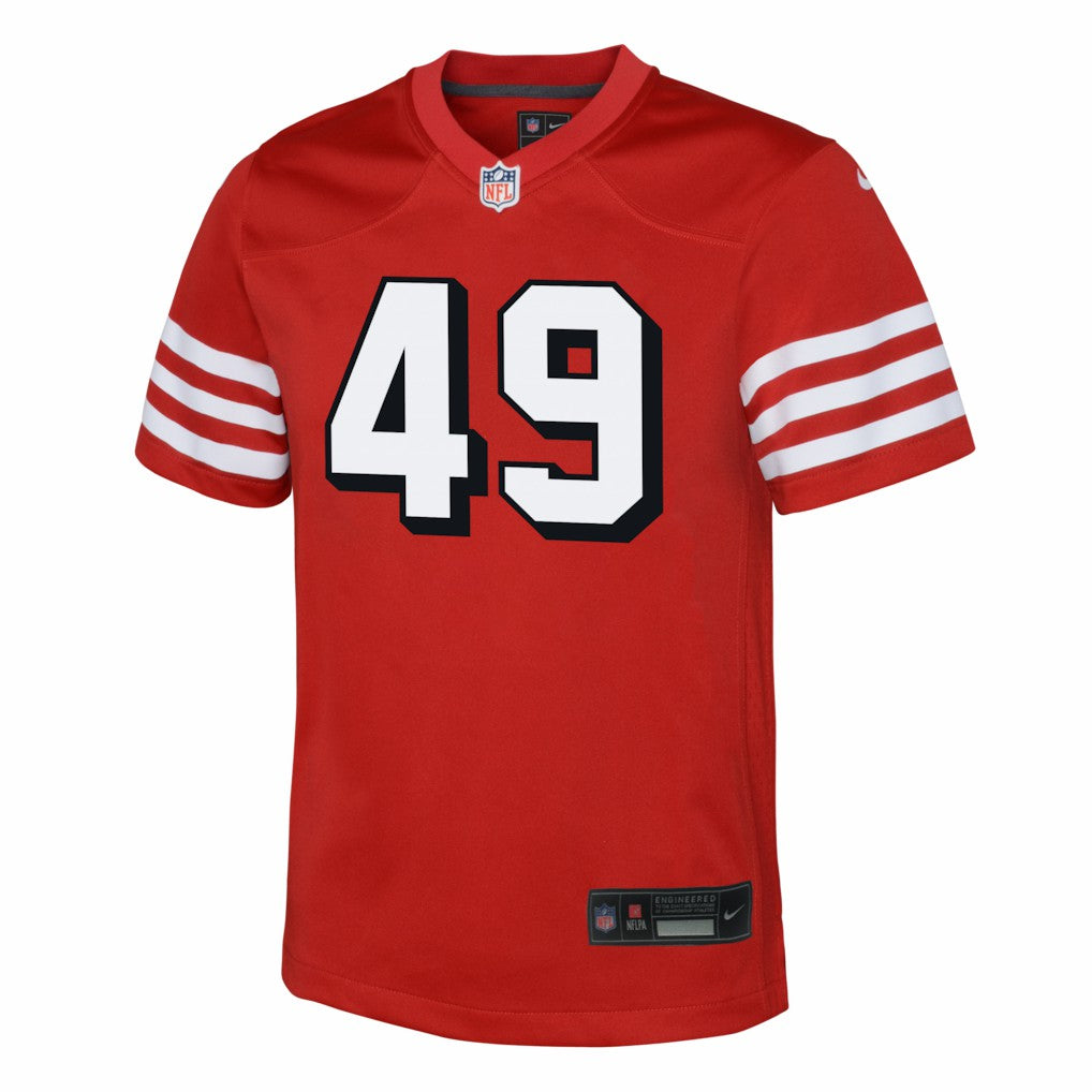 The Faithful San Francisco 49ers Youth Alternate 2 Game Jersey - Scarlet | NFL Jerseys