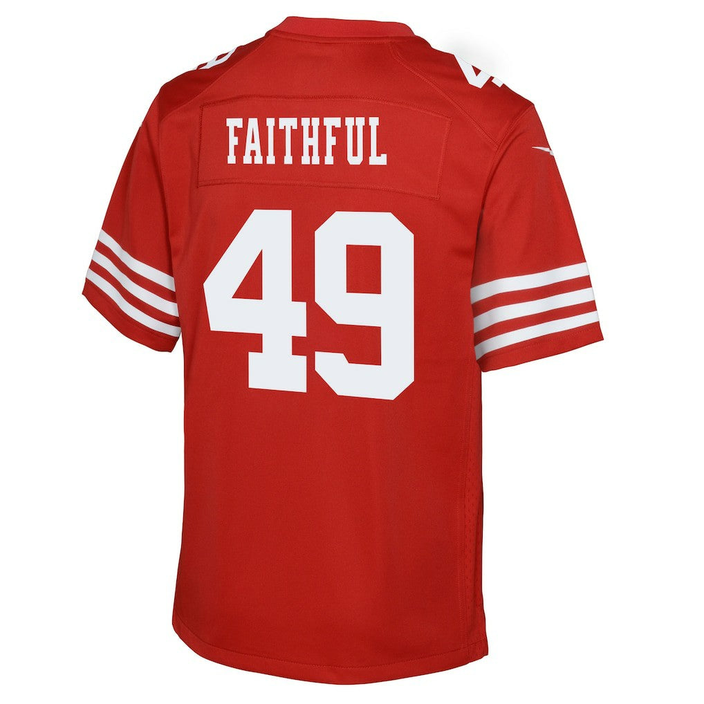 The Faithful San Francisco 49ers Youth Team Game Jersey - Scarlet | NFL Jerseys