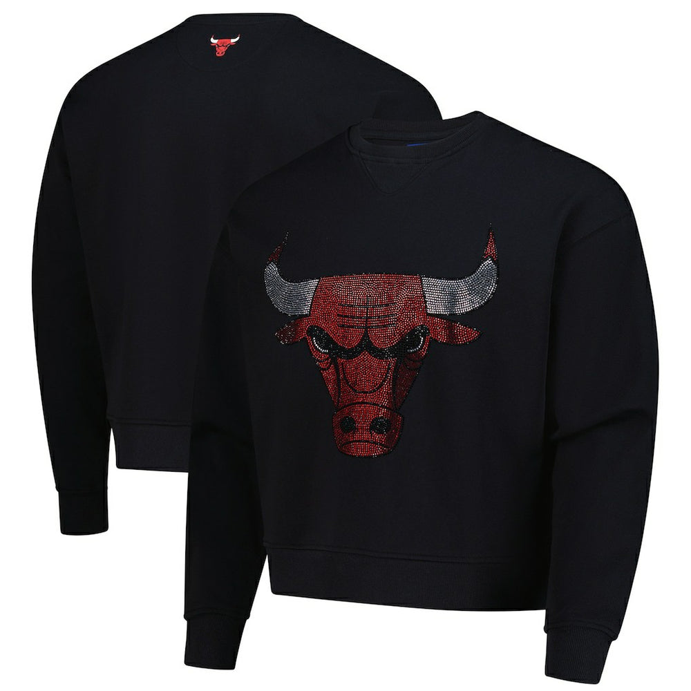 NBA - Chicago Bulls Terez Unisex Oversized Gemstone Logo Sweatshirt - Black
