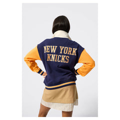 NBA - New York Knicks Terez Unisex Colorblock Quarter-Zip Pullover - Navy/White
