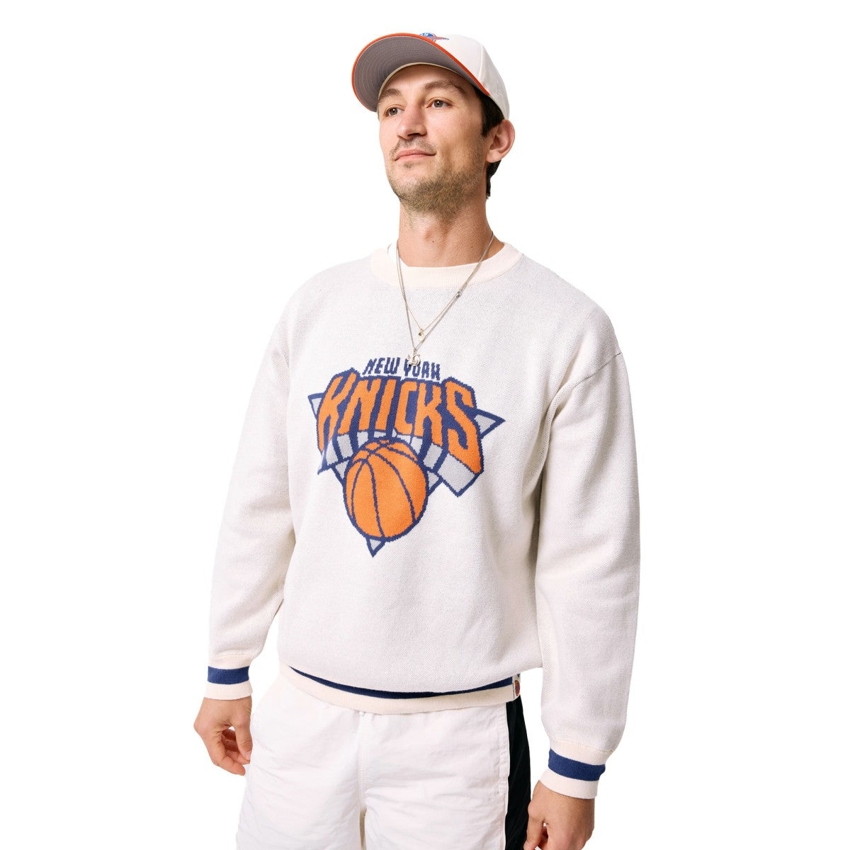 NBA - New York Knicks Terez Unisex Oversized Sweater - Cream