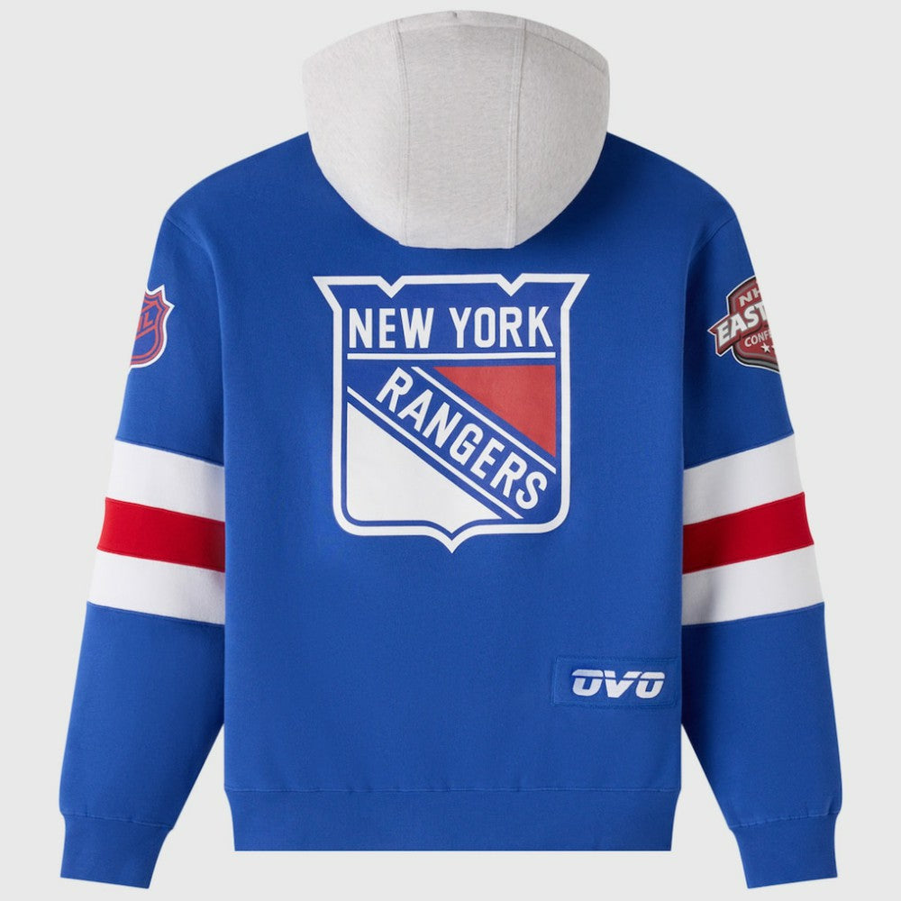 New York Rangers OVO x NHL Fleece Hoodie Blue
