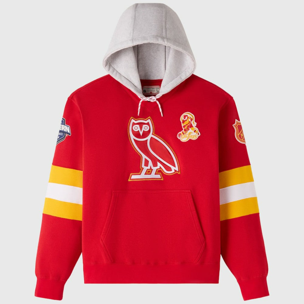 Calgary Flames - OVO x NHL Fleece Hoodie Red