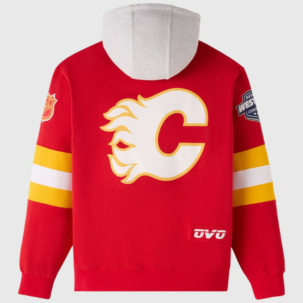 Calgary Flames - OVO x NHL Fleece Hoodie Red