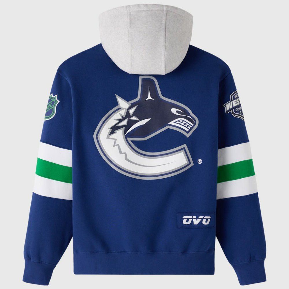 Vancouver Canucks - OVO x NHL Fleece Hoodie Blue