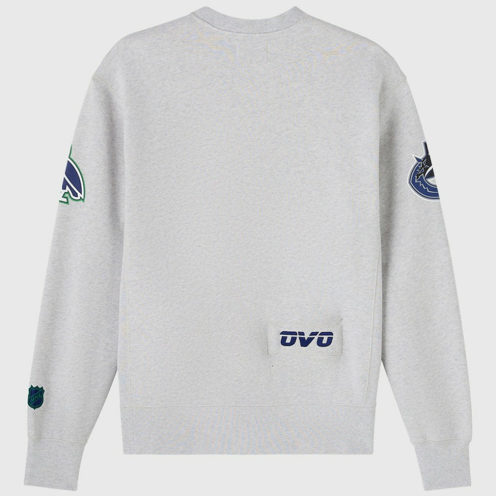 Vancouver Canucks - OVO x NHL Fleece Sweatshirt Heather Gray