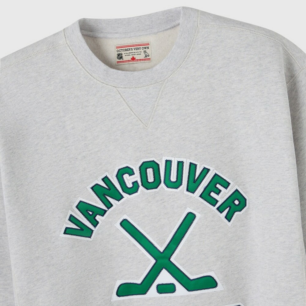 Vancouver Canucks - OVO x NHL Fleece Sweatshirt Heather Gray