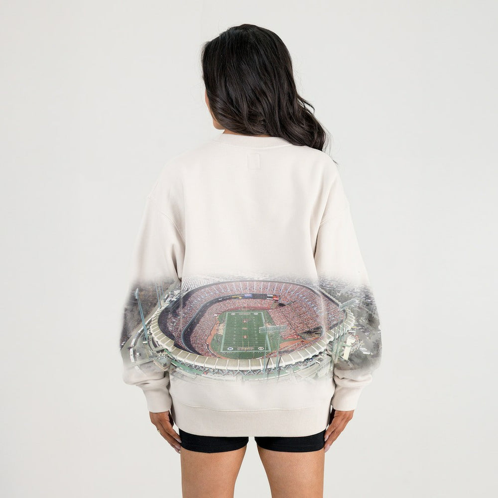 San Francisco 49ers Gameday Couture Women's Power Move Stadium Premium Drop Shoulder Sweatshirt Natural - NFL