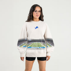 Detroit Lions Gameday Couture Women's Power Move Stadium Premium Drop Shoulder Sweatshirt Natural - NFL