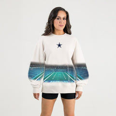 Dallas Cowboys Gameday Couture Women's Power Move Stadium Premium Drop Shoulder Sweatshirt Natural - NFL