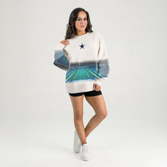 Dallas Cowboys Gameday Couture Women's Power Move Stadium Premium Drop Shoulder Sweatshirt Natural - NFL