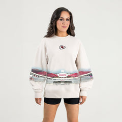 Kansas City Chiefs Gameday Couture Women's Power Move Stadium Premium Drop Shoulder Sweatshirt Natural - NFL