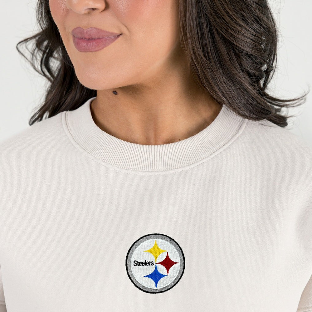 Pittsburgh Steelers Gameday Couture Women's Power Move Stadium Premium Drop Shoulder Sweatshirt Natural - NFL
