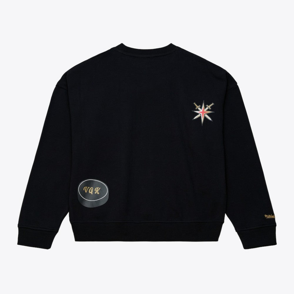 Vegas Golden Knights Mitchell & Ness Women's Crewneck Sweatshirt Black