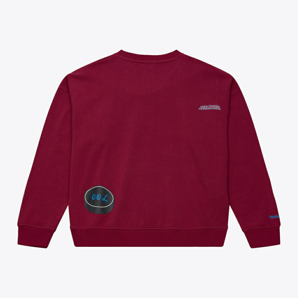 Colorado Avalanche - Mitchell & Ness Women's Crewneck Sweatshirt Maroon