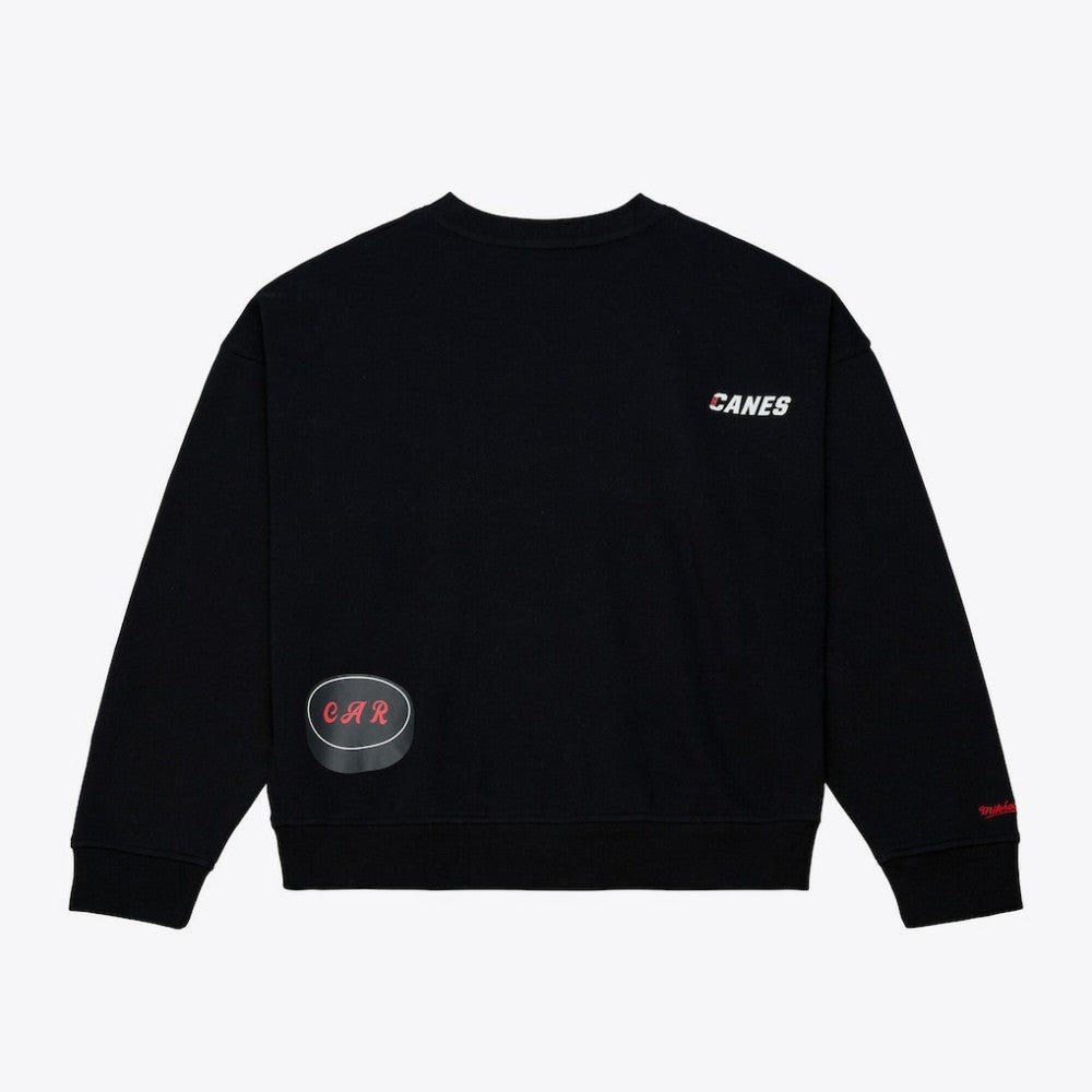 Carolina Hurricanes - Mitchell & Ness Women's Crewneck Sweatshirt Black
