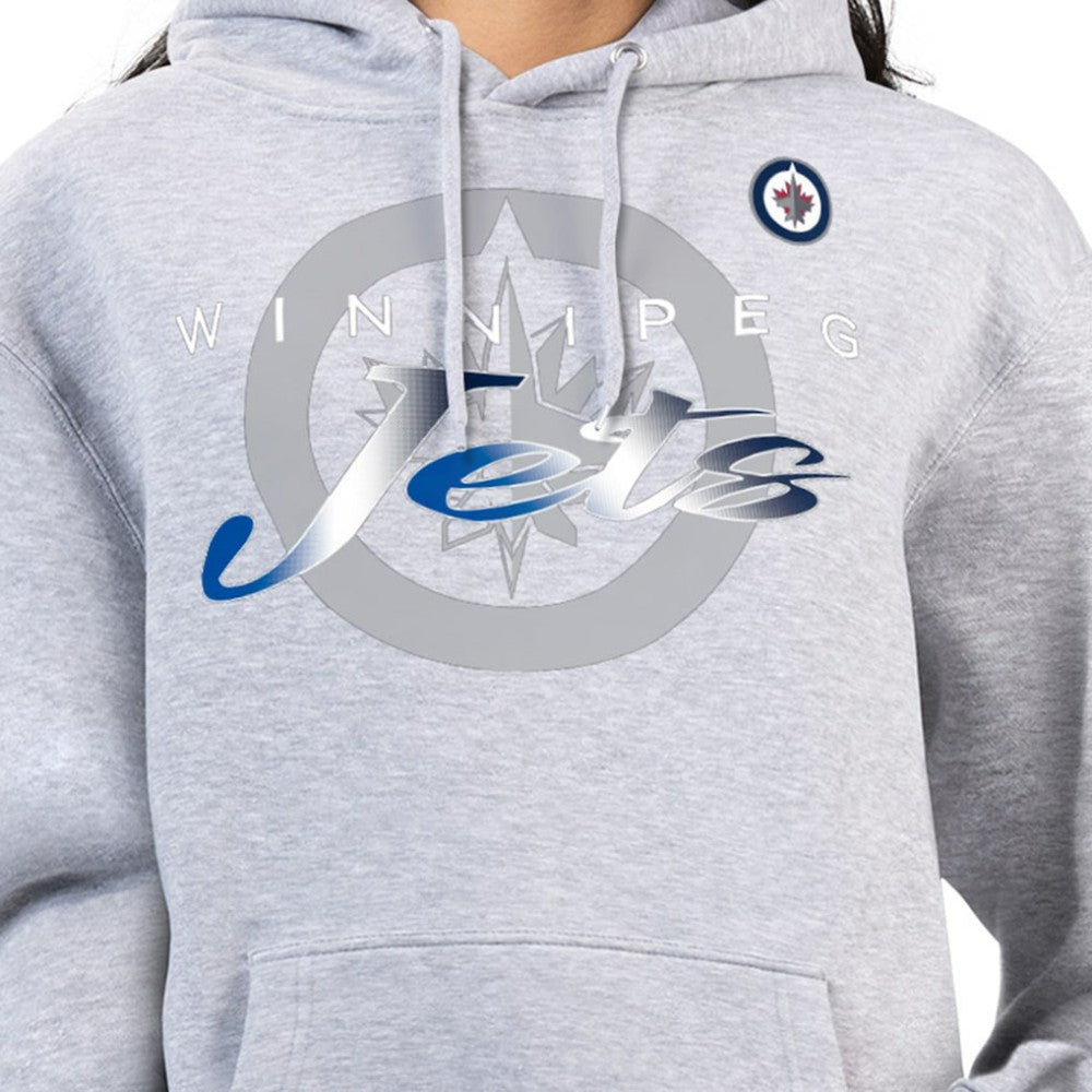 Winnipeg Jets - G-III 4Her by Carl Banks Women's Shadow Logo Fleece Hoodie Gray