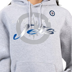 Winnipeg Jets - G-III 4Her by Carl Banks Women's Shadow Logo Fleece Hoodie Gray