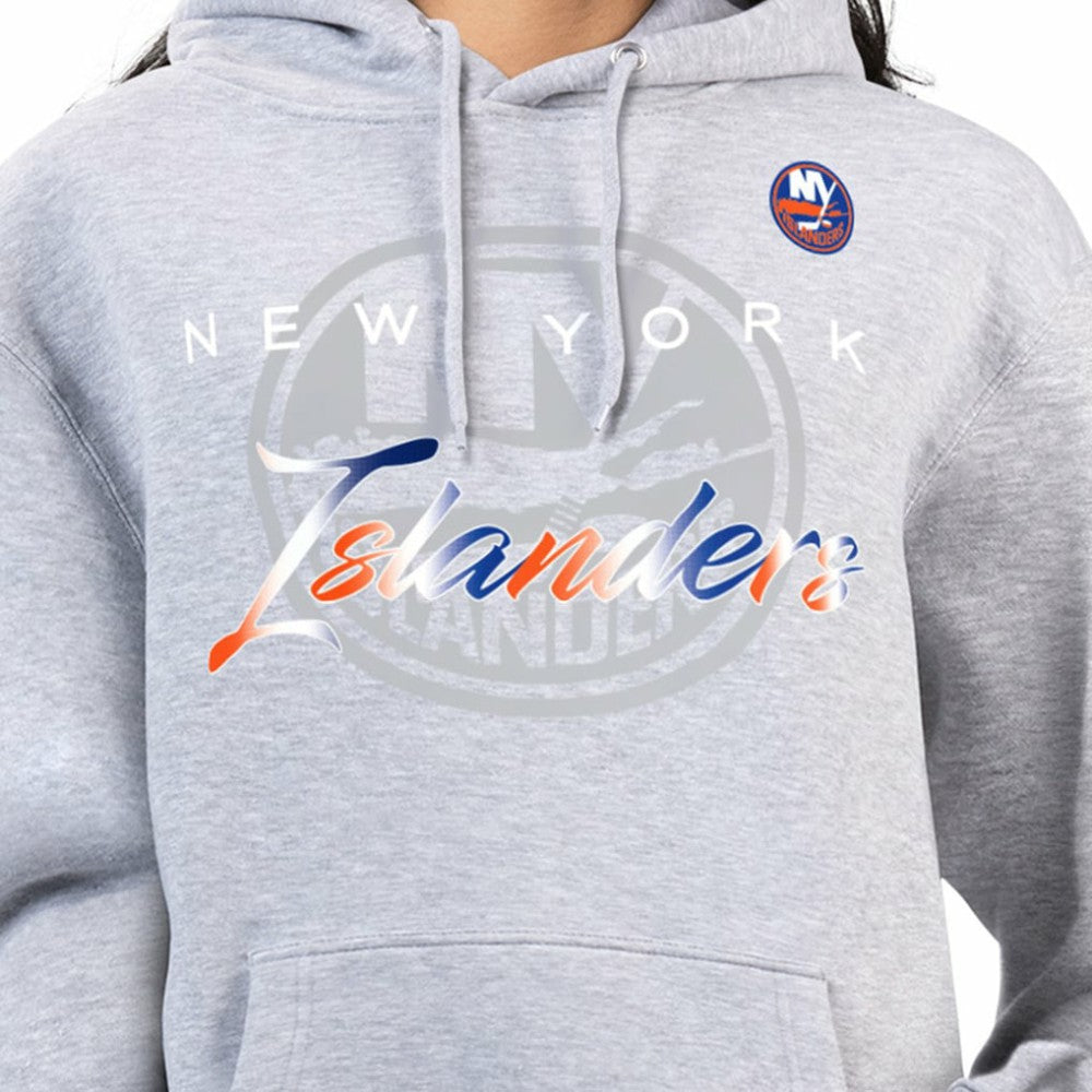 New York Islanders - G-III 4Her by Carl Banks Women's Shadow Logo Fleece Hoodie Gray