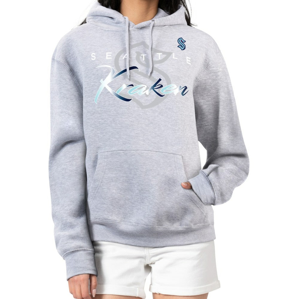 Seattle Kraken G-III 4Her by Carl Banks Women's Shadow Logo Fleece Hoodie Gray