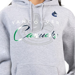 Vancouver Canucks - G-III 4Her by Carl Banks Women's Shadow Logo Fleece Hoodie Gray