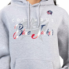 Columbus Blue Jackets - G-III 4Her by Carl Banks Women's Shadow Logo Fleece Hoodie Gray