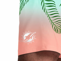 Miami Dolphins Margaritaville Sunset On The Beach Swim Shorts Aqua - NFL
