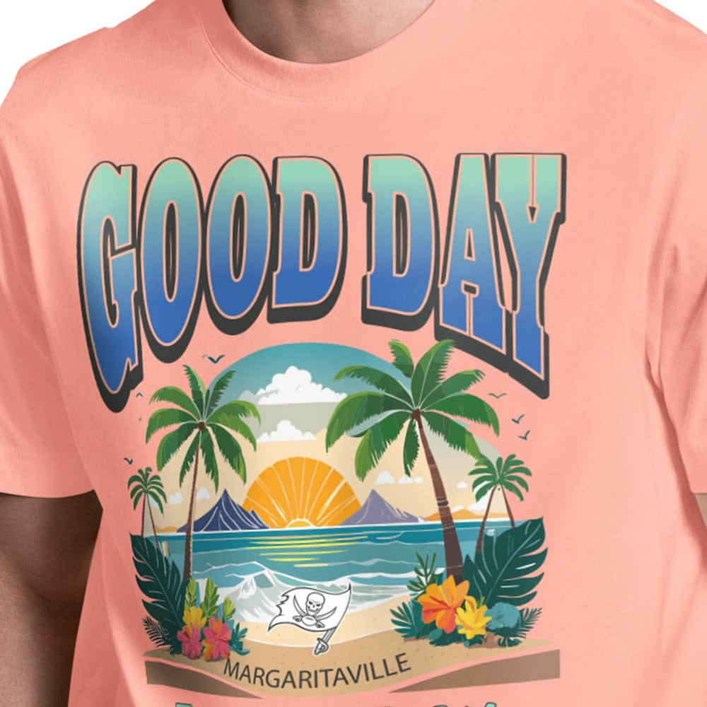 Tampa Bay Buccaneers Margaritaville Good Day T-Shirt Coral - NFL
