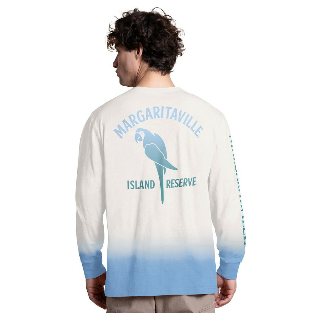 Pittsburgh Steelers Margaritaville Island Reserve Long Sleeve Slub Henley Shirt White/Light Blue - NFL