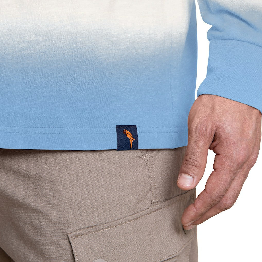 Pittsburgh Steelers Margaritaville Island Reserve Long Sleeve Slub Henley Shirt White/Light Blue - NFL