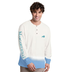 Buffalo Bills Margaritaville Island Reserve Long Sleeve Slub Henley Shirt White/Light Blue - NFL
