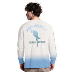 Buffalo Bills Margaritaville Island Reserve Long Sleeve Slub Henley Shirt White/Light Blue - NFL