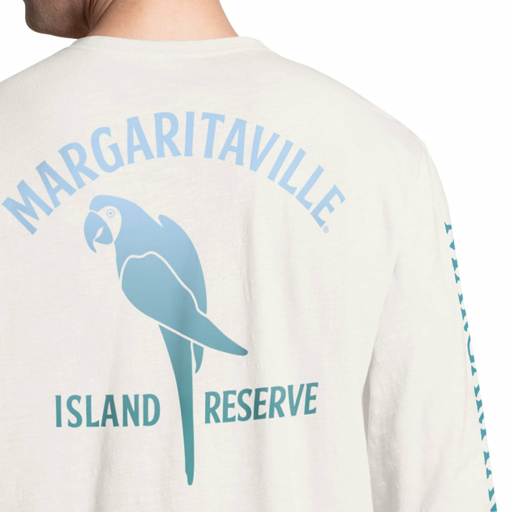 Detroit Lions Margaritaville Island Reserve Long Sleeve Slub Henley Shirt White/Light Blue - NFL