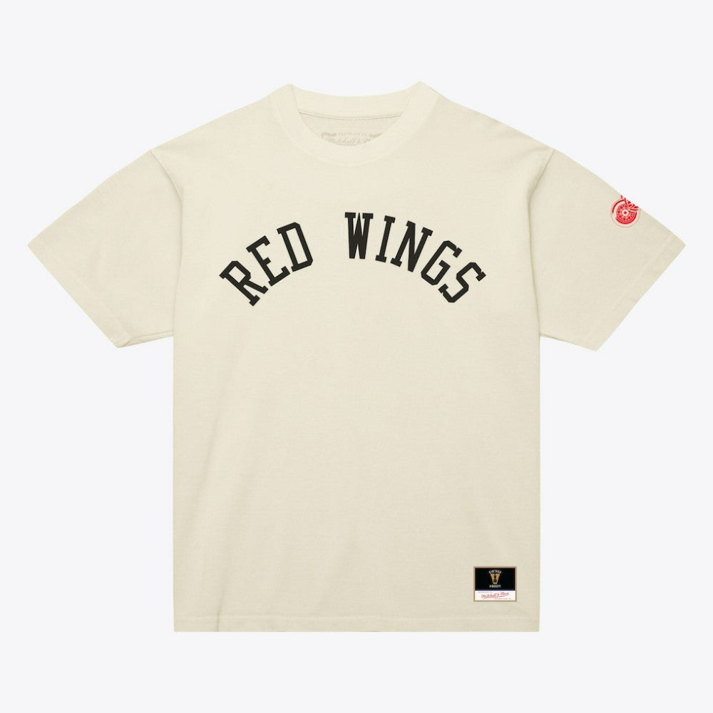 Detroit Red Wings - Mitchell & Ness Unisex Arched Team T-Shirt Cream
