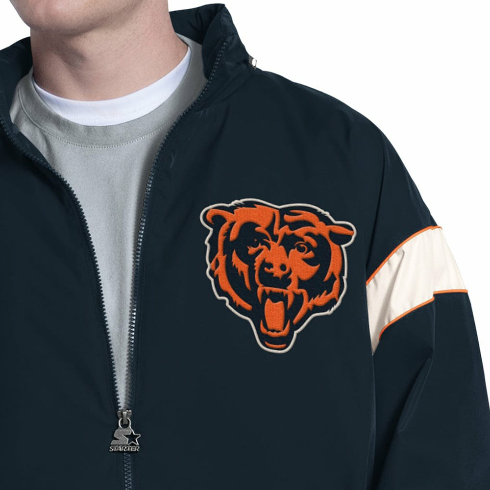 Chicago Bears Starter The Gust Full-Zip Hooded Jacket Navy - NFL