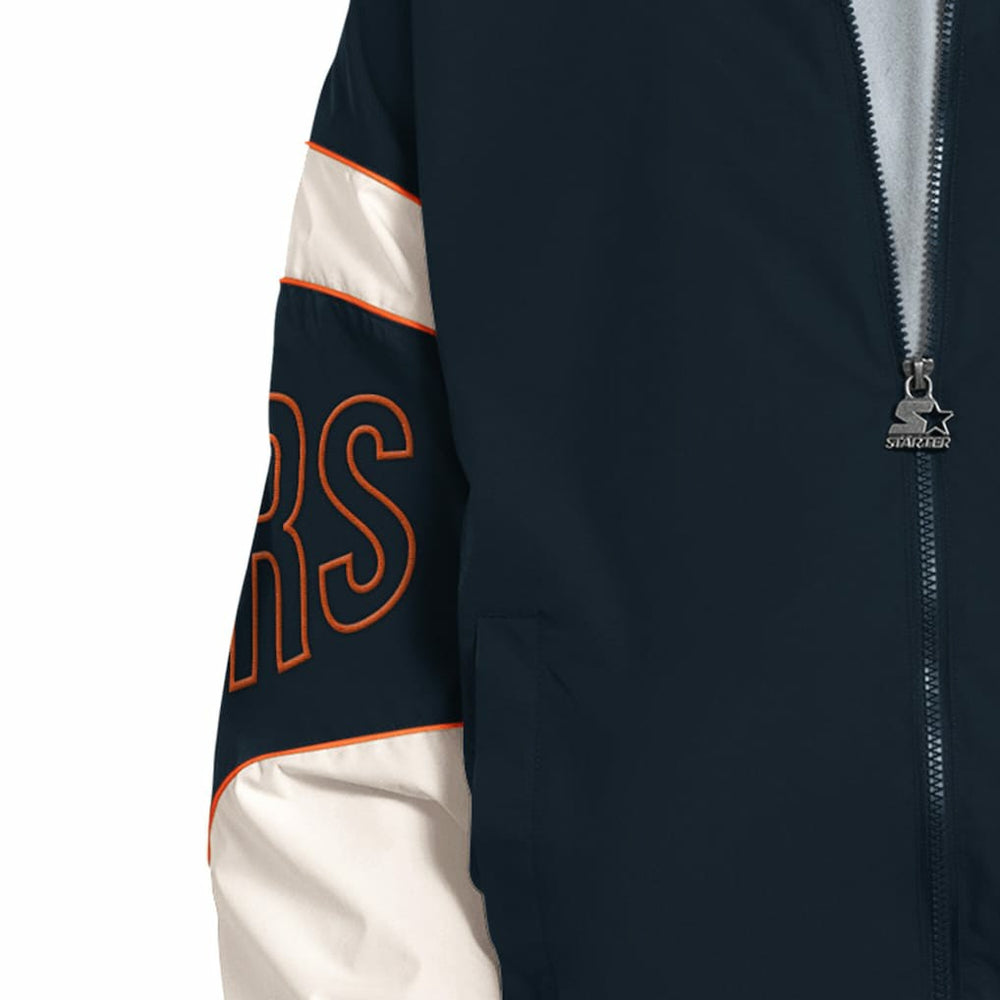 Chicago Bears Starter The Gust Full-Zip Hooded Jacket Navy - NFL