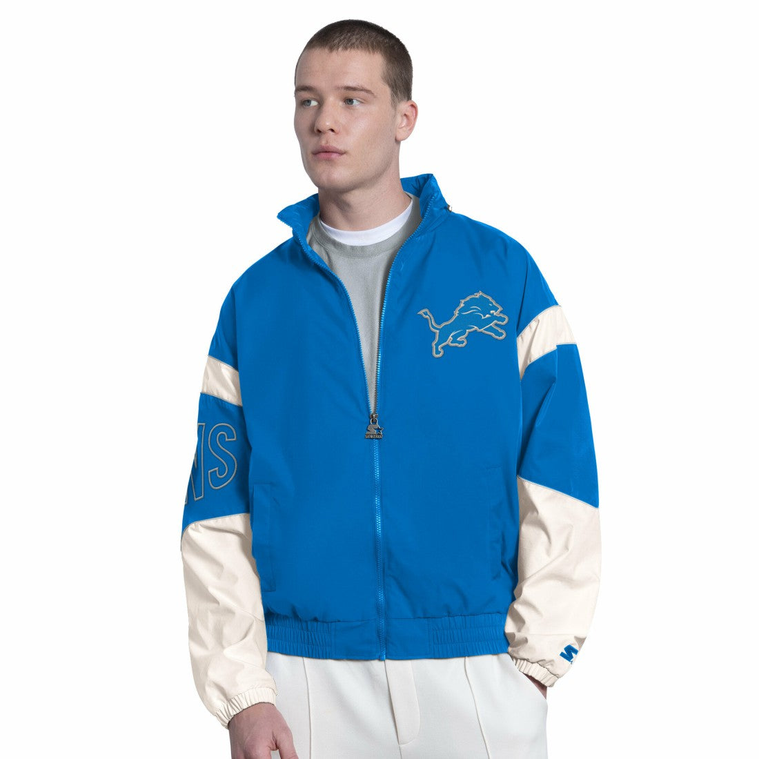 Detroit Lions Starter The Gust Full-Zip Hooded Jacket Blue - NFL