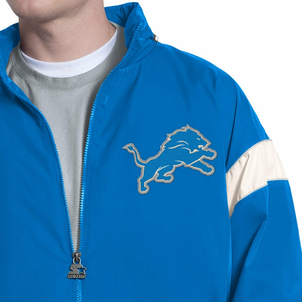 Detroit Lions Starter The Gust Full-Zip Hooded Jacket Blue - NFL