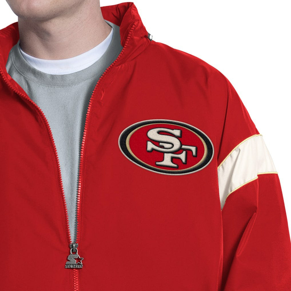 San Francisco 49ers Starter The Gust Full-Zip Hooded Jacket Scarlet - NFL