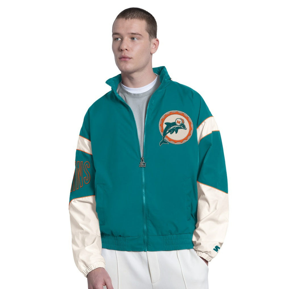 Miami Dolphins Starter The Gust Full-Zip Hooded Jacket Aqua - NFL