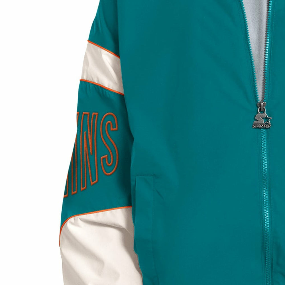Miami Dolphins Starter The Gust Full-Zip Hooded Jacket Aqua - NFL