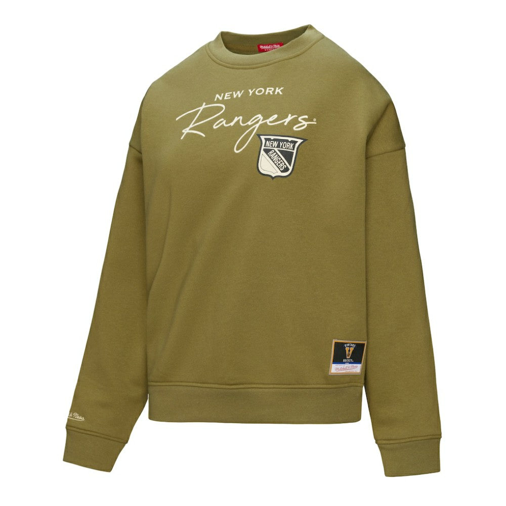 New York Rangers Mitchell & Ness Women's Fleece Sweatshirt Hunter Green