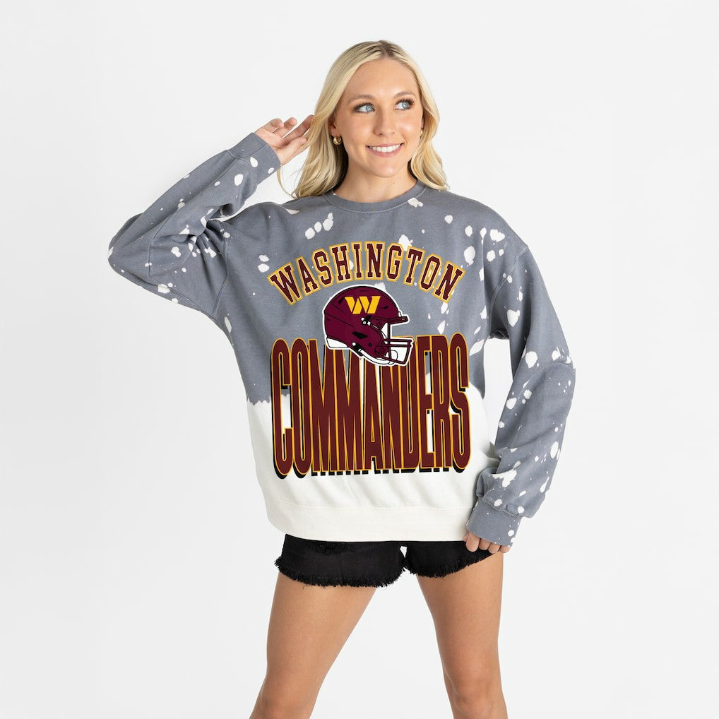 Washington Commanders Gameday Couture Women's Arch Rivals Faded Wash Sweatshirt Gray - NFL