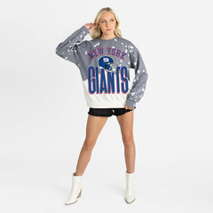 New York Giants Gameday Couture Women's Arch Rivals Faded Wash Sweatshirt Gray - NFL